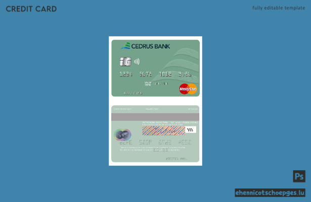 Beispielvorschau der Mastercard der libanesischen Cedrus Bank